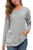GSVIBK Womens Loose Pullover Tunics Fall Long Sleeve Casual Tops Soft Blouse Shirts Tunics 226 Light Gray L