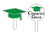 Creative Converting 24 Count Graduation Cap/Congrats Grad Cupcake Picks, Green