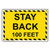 Stay Back 100 Feet Label Decal, 10x7 inch Vinyl for Transportation, Made in USA by ComplianceSigns
