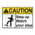 Caution Step Up Watch Your Step ANSI Safety Label Sticker Decal, 10x7 in. Vinyl for Industrial Notices by ComplianceSigns