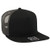 Otto Square Flat Visor SNAP 5 Panel Mesh Back Trucker Snapback Hat - Blk/Blk/Ch.Gry