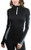 ToBeInStyle Women's Seamless L.S. 1/4 Zip Collar Active Pullover - Black- Large