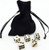 Dice Set with Dice Bag. REAL BONE. 5 - 6d Dice. Handmade. Casino Dice RPG Betting Dice Craps Board games D and D Backgammon Farkle Bunco Balut Liars Dice Crown  and  Anchor Golf Dice. Ages 10 and up