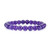 Cherry Tree Collection Gemstone Beaded Stretch Bracelet 8mm Round Beads - Large (Amethyst)