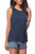 Womens Tank Tops Round Neck Sleeveless Shirts for Under Cardigans Casual Pleated Front Blouse Navy Blue XXL
