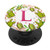 Letter L Green Cactus Flower Pattern Monogram PopSockets Grip and Stand for Phones and Tablets