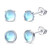 Fansilver Hypoallergenic Moonstone Earrings Stud for Women Rainbow Moonstone Earrings Sterling Silver Small Round Earrings Stud Pack for Sensitive Ear 2 Pairs Moonstone Earrings