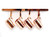 Melody Jane Dollhouse 4 Copper Hanging Jugs  and  Rack Miniature 1:12 Kitchen Accessory Set