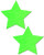 Pastease Glow-in-The-Dark Star Nipple Pasties, O/s, Neon Green
