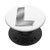 L Grey Gray Black White Initial Monogram Capital Letter Name PopSockets Grip and Stand for Phones and Tablets