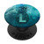 Teal Turquoise Green Pineapple Monogram Initial Letter L PopSockets Grip and Stand for Phones and Tablets