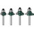 Wolfride 4pcs 1/4 Inch Shank Roundover Router Bit