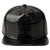 XRDSS Men Women PU Leather Hip-Hop Flat Bill Snapback Hat Crocodile Baseball Caps Black