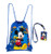Disney Mickey Mouse Blue Drawstring Backpack and Mickey Lanyard 2 Pack