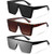 3 Pairs Oversized Flat Top Sunglasses Vintage Square Sunglasses Unisex Square Shade Sunglasses for Men Women