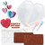 Chocolate Heart Mold with Hammer, Diamond Heart shaped Silicone Mousse Cake Molds Dessert Baking Pan, Breakable Heart Mold in 2 Sizes  and  Dropper  and  Letter Number Shaped Candy Mold for DIY Baking