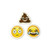 I EM JI 15 Big Emoji Stickers | Each Over 2" | Tears of Joy, Monkeys, Faces, Poo.| Set #3