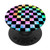 Checkerboard Tie Dye Bright Rainbow Swirl Y2K EGirl PopSockets Grip and Stand for Phones and Tablets
