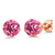 Gem Stone King 2.00 Ct Round Shape Pink Mystic Topaz Rose Gold Plated Silver Stud Earrings