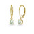 LOVVE Yellow Gold Flashed Sterling Silver Green Amethyst 6mm Round Dangle Leverback Earrings
