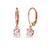 LOVVE Rose Gold Flashed Sterling Silver Simulated Morganite 6mm Round Dangle Leverback Earrings