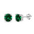 Sterling Silver Synthetic Green Quartz 7mm Round-Cut Solitaire Stud Earrings