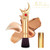 EDA LUXURY BEAUTY ROYAL GOLD KABUKI FACE MAKEUP BRUSH With Cover Foundation Brush Blending Blush Bronzer Contour Highlighter Powder Best Vegan Retractable Makeup Brush