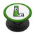 Soccer Ball Letter L Initial Monogram Green Stripe PopSockets Grip and Stand for Phones and Tablets
