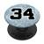 Ice Hockey Number 34 Design Sports Player on Rink - Hockey PopSockets Grip and Stand for Phones and Tablets
