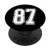 87 White Outline Number 87 Sports Fan Jersey Style PopSockets PopGrip: Swappable Grip for Phones  and  Tablets