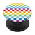 80s Checkerboard Pattern Rainbow Checkered PopSockets PopGrip: Swappable Grip for Phones  and  Tablets