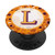 Letter L Initial Monogram Floral Poppy Orange Pattern PopSockets Grip and Stand for Phones and Tablets