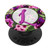 Letter L Initial Monogram Floral Flower Purple Pink Pattern PopSockets Grip and Stand for Phones and Tablets