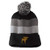 Custom Vintage Pom Pom Beanie Moose C Embroidery Acrylic Skull Cap Hat for Men  and  Women Black Stripes Design Only