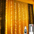 LiyuanQ 300 LED Window Curtain Fairy Lights USB Plug in Curtain String Lights 8 Modes Remote Control Twinkle Lights LED Silver String Lights for Indoor Wedding Party Garden Bedroom Decor (Warm White)