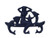 Hampton Nautical Cast Iron Mermaid with Dolphin Hooks, 9", Rustic Blue