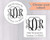 Monogram Wedding Invitation Return Address Label, Wedding Invitation Return Address Sticker, Round Monogram Address Label ( 212-WH)