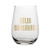Creative Brands Slant Collections Stemless Wine Glass, 20-Ounce, Hello Gorgeous