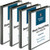 Business Source Round-Ring View Binder, 1/2", 125 Sheet Capacity, Black, 4/Bundle (09950BD)
