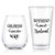 Husband Wife Stemless Wine Glass and Beer Glass Combo, Great Couple Gift for Wedding Engagement Party Bridal Shower Anniversary Valentines Day Wife Husband Couple Newly Married, Set of 2