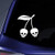 Bargain Max Decals Skull Cherries Sticker Decal Notebook Car Laptop 5.5" (White)