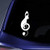 Bargain Max Decals Music Note Cat Sticker Decal Notebook Car Laptop 5.5" (White)