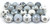 Artncraft 10 Knobs Grey  and  White Cream Rare Hand Painted Ceramic Knobs Cabinet Drawer Pull Pulls