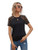 Romwe Women's Casual Mesh Lace Raglan Short Sleeve Round Neck T Shirt Tee Tops Black L