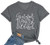 Grateful Thankful Blessed Thanksgiving Shirts for Women V Neck T-Shirt Short Sleeve Letter Print Tee Casual Fall Tops (L, Gray)