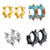 UM Jewelry Punk Hip Hop Unisex Stainless Steel Punk Spiky Round Awl Taper Huggie Hoop Earrings