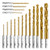 amoolo Hex Shank Drill Bit Set (16 Pcs), Premium 4341 HSS Titanium Impact Hex Drill Bits for Wood, Steel, Metal, Plastic, Quick Change Design (1/16-3/8)