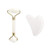 Jade Roller and Gua Sha Set, Facial Roller Double Head Jade Stone Face Massager Gua Sha Scraping Plate Massage Tool