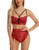 klier Women Sexy Lingerie Set Lace Bra and Panty Sets 2 Piece Strappy Babydoll Valentine's Day Lingerie Bodysuit Wine Red