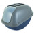 Petmate Basic Hooded Cat Litter Pan, Blue and Silver, Large, 19 x 15 x 14"
